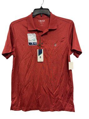 Izod Golf Swingflex Red Polo Shirt S Stretch UPF-15 Wicking Performance